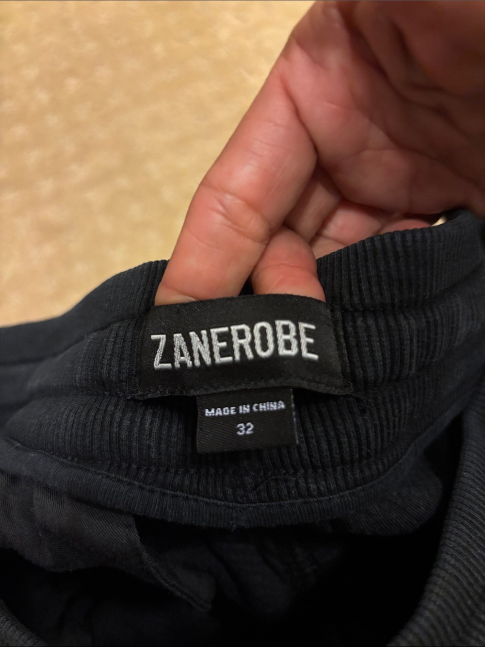 Zanerobe Black Ribbed black 100% cotton sweatpants/joggers sz 32